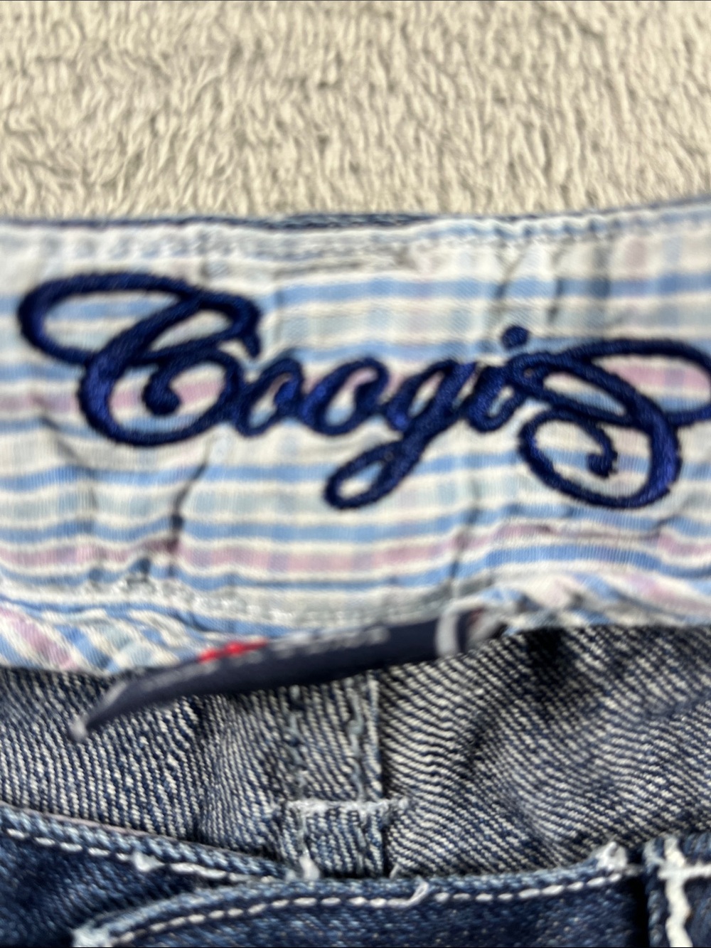 COOGI Blue Denim Men's Jean Shorts with Embroidered Logo Size 36 - Picture 8 of 10